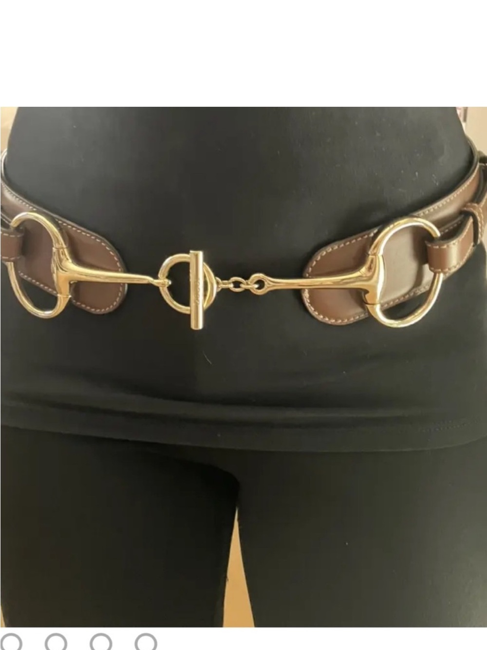GUCCI VINTAGE Guccissismo Brown Horsebit Leather Belt - Picture 2 of 7